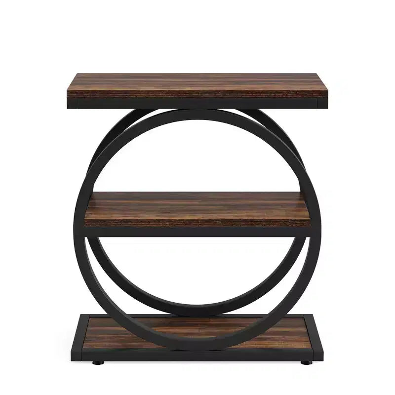 Tavolino rustico (confezione da 2) con ripiano aperto, impermeabile, antiscivolo e dal design stabile