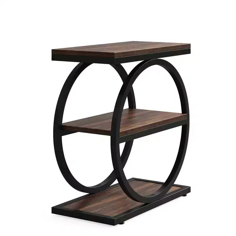 Tavolino rustico (confezione da 2) con ripiano aperto, impermeabile, antiscivolo e dal design stabile