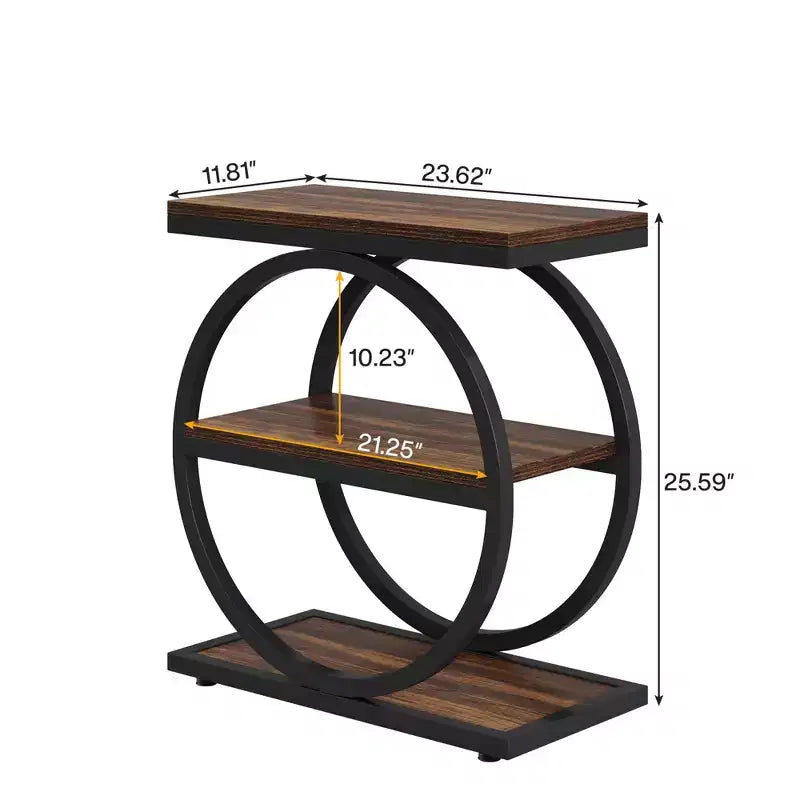 Tavolino rustico (confezione da 2) con ripiano aperto, impermeabile, antiscivolo e dal design stabile
