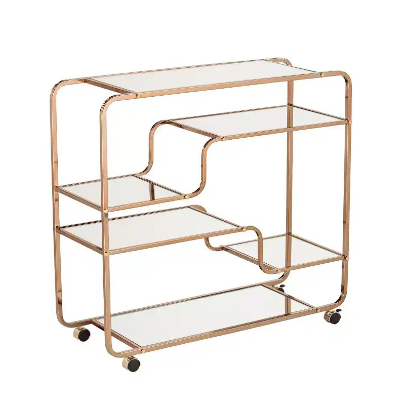 Carrello Bar Specchiato Art Déco - Oro