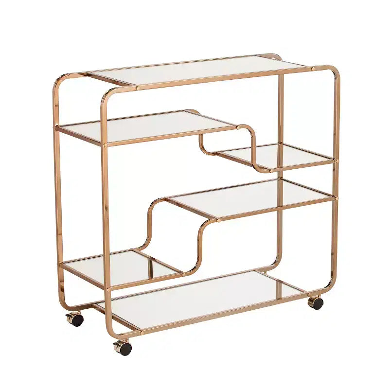 Carrello Bar Specchiato Art Déco - Oro