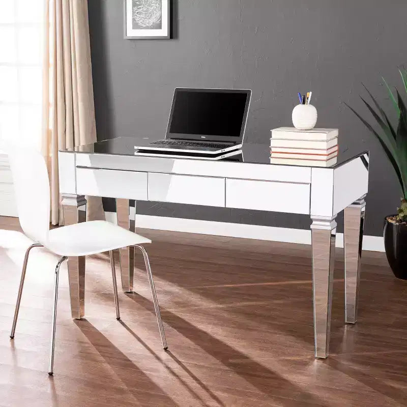 Scrivania a specchio - Glam - Argento