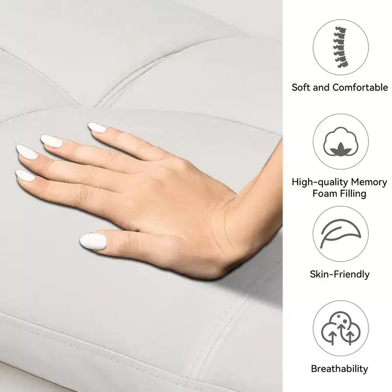 Divano letto convertibile in ecopelle da 71 pollici, divano futon in memory foam, divanetto letto moderno piccolo con schienale sdoppiato per soggiorno