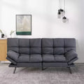 Divano letto convertibile in ecopelle da 71 pollici, divano futon in memory foam, divanetto letto moderno piccolo con schienale sdoppiato per soggiorno