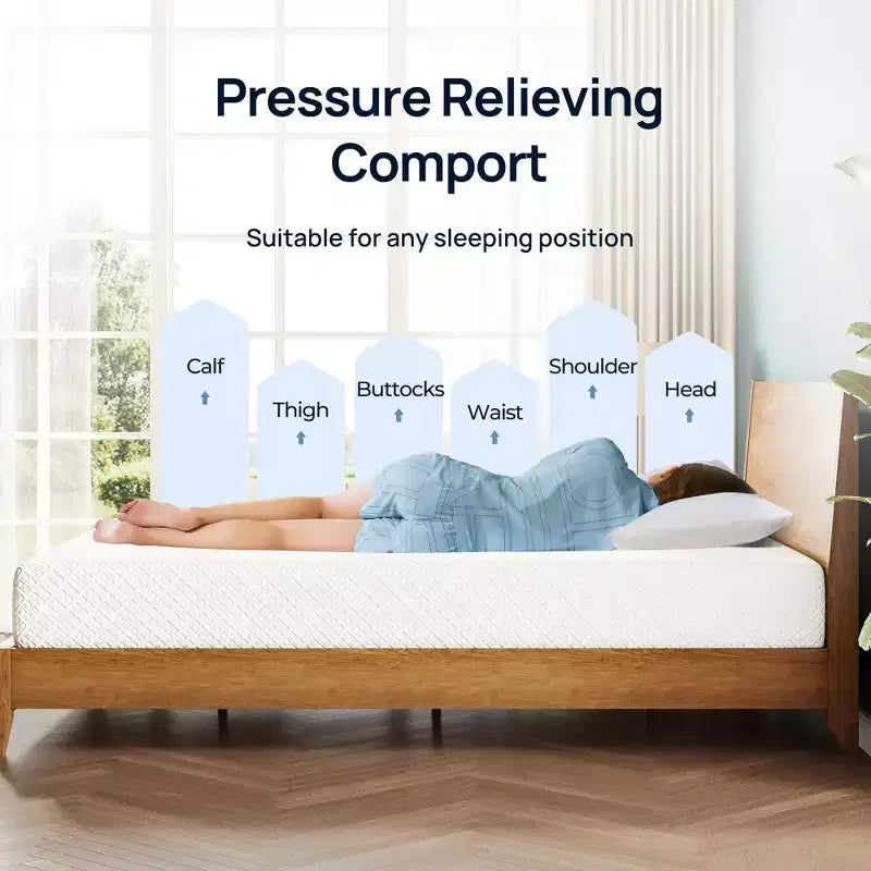 Materasso, Materasso in Memory Foam con Gel Rinfrescante, Carbone di Bambù a 2 Strati e Schiuma di Supporto per il Comfort del Sonno