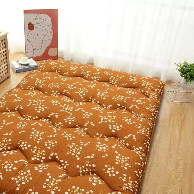 Materasso da pavimento futon giapponese – materasso imbottito spesso 7,6 cm con stampa floreale boho
