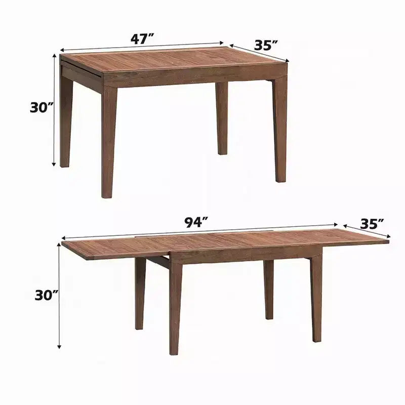 Tavolo da pranzo Royal Hampton, piano espandibile da 120 a 240 cm, Noce Scandinavo