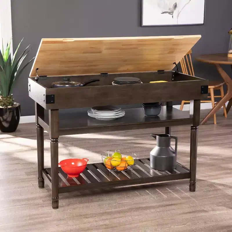 Waysmere Kitchen Island, Frassino fumé, Naturale