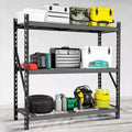 Black 3-Tier Heavy Duty Garage Shelving C 6000LBS Capacity, Adjustable Height for Warehouse/Basement (1-Pack)