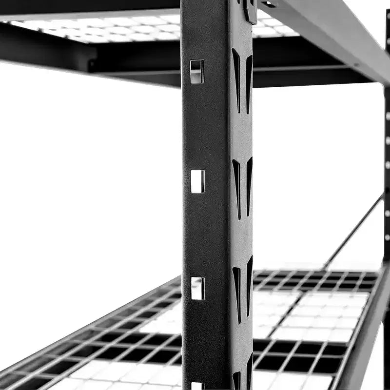 Scaffalatura da garage resistente a 3 ripiani nera C Capacità 6000 libbre, altezza regolabile per magazzino/seminterrato (confezione da 1)