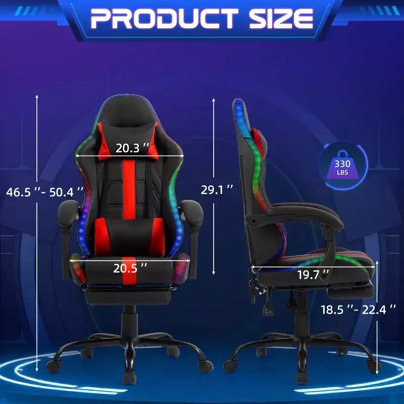 Sedia da gaming con massaggiatore e poggiapiedi
