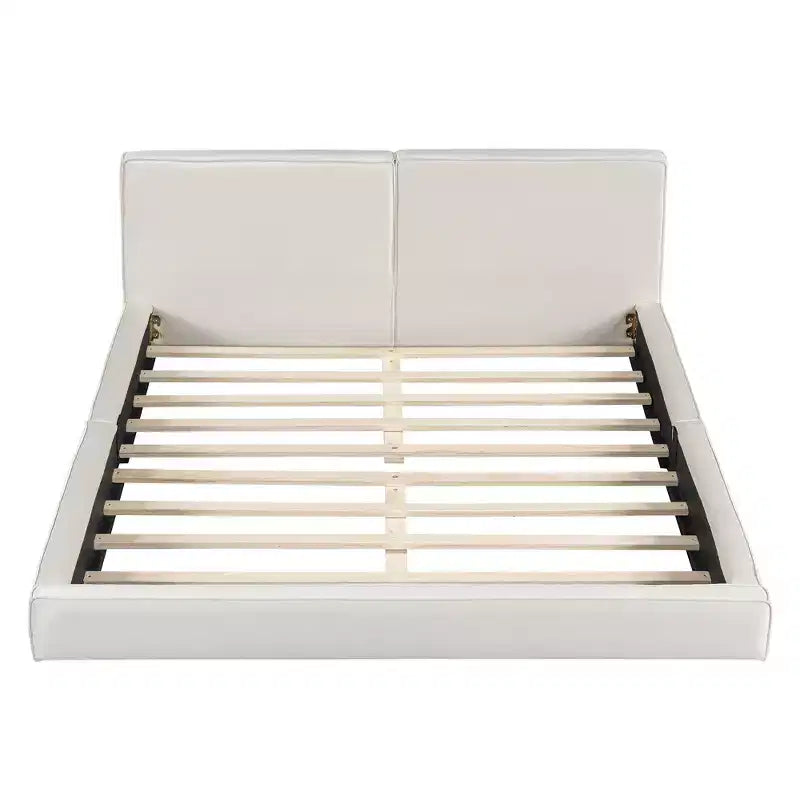 Letto a piattaforma Queen Size in velluto, letto imbottito a terra con telaio solido per bambini e adulti