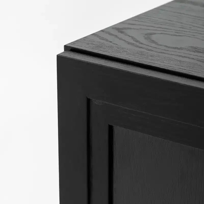 31 Mobiletto credenza in legno moderno con 2 ante e ripiano regolabile per soggiorno, sala da pranzo, ingresso, nero