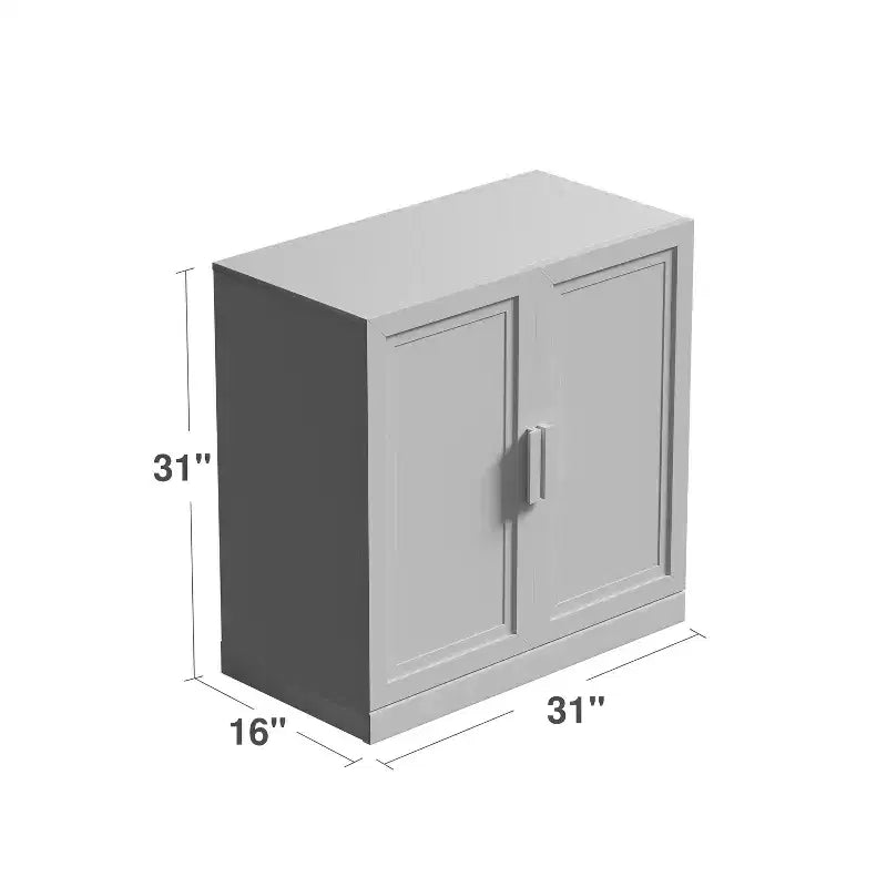 31 Mobiletto credenza in legno moderno con 2 ante e ripiano regolabile per soggiorno, sala da pranzo, ingresso, nero