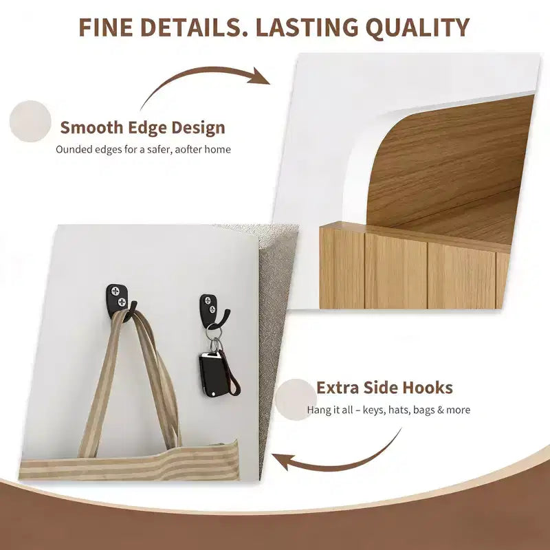 Scarpiera Grande con Ante, Porta Scarpe in Legno a 6 Livelli con Ripiani Regolabili e Ganci, Scarpiera da Ingresso a 3 Ante per Oltre 30 Paia