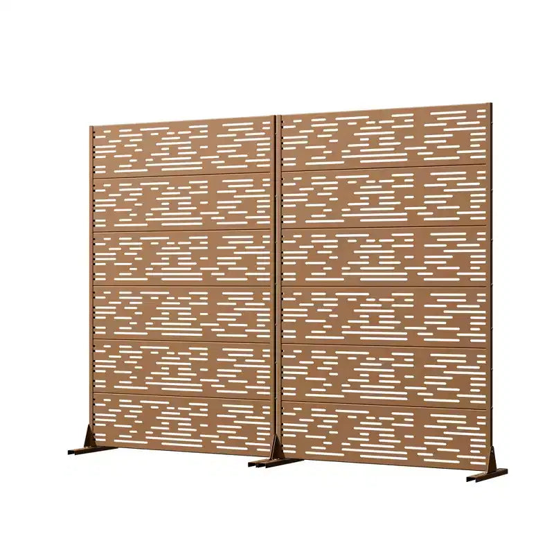 Pannelli frangivista autoportanti in metallo per esterni, traliccio decorativo per giardino, patio, cortile - 183 x 120/178/239 cm