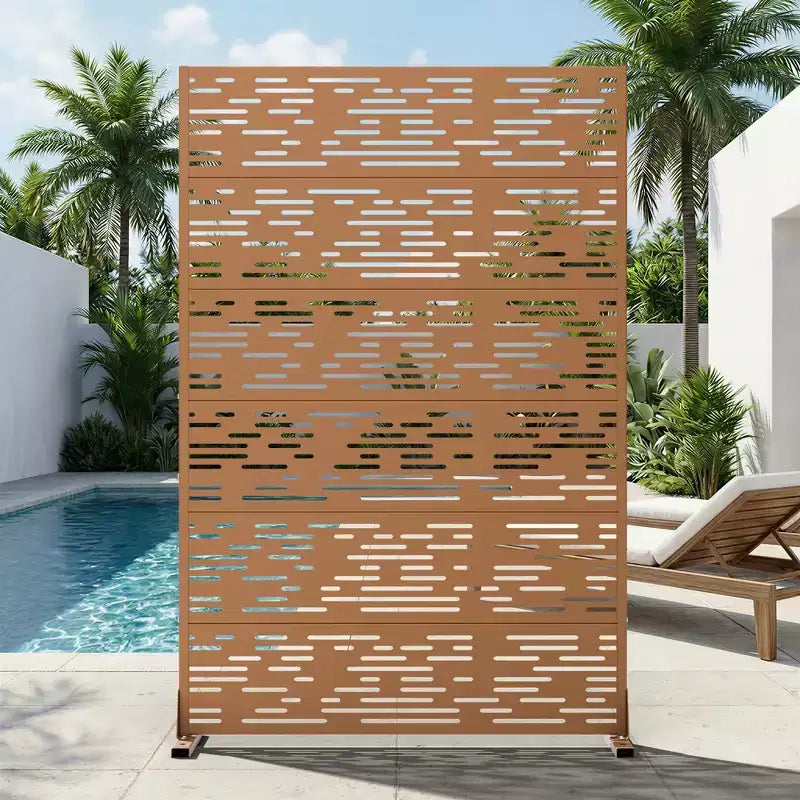 Pannelli frangivista autoportanti in metallo per esterni, traliccio decorativo per giardino, patio, cortile - 183 x 120/178/239 cm