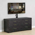 TV Stand with Adjustable Mount & 6 Drawers, Entertainment Center for 32-80 TVs, Media Console for Bedroom Living Room
