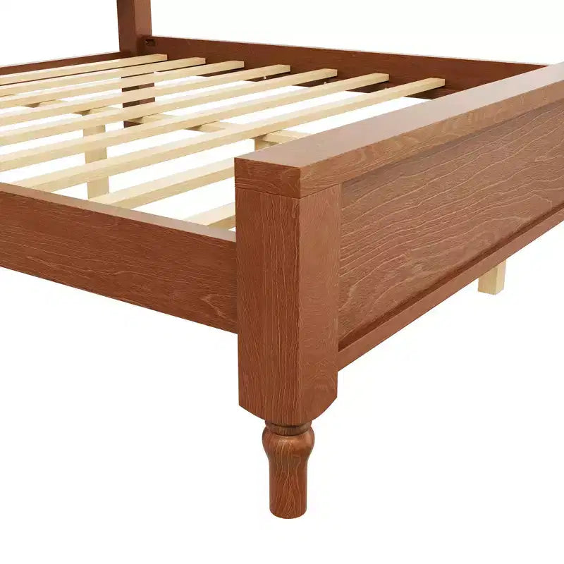 Letto a piattaforma Queen/King Size con testiera imbottita curva, telaio in legno di pino, nessuna molla necessaria