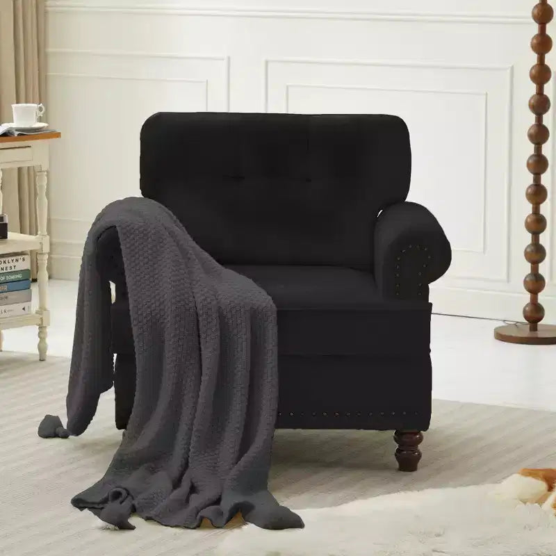 Poltrona accent in ciniglia, divano a braccioli per soggiorno, camera da letto, ufficio