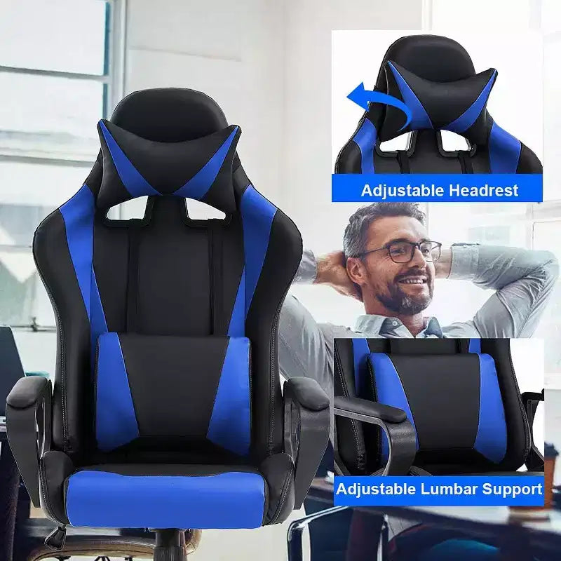 Sedia da Ufficio Sedia da Gaming Sedia da Scrivania Sedia Direzionale con Supporto Lombare Sgabello Regolabile Sedia da Computer Girevole con Ruote