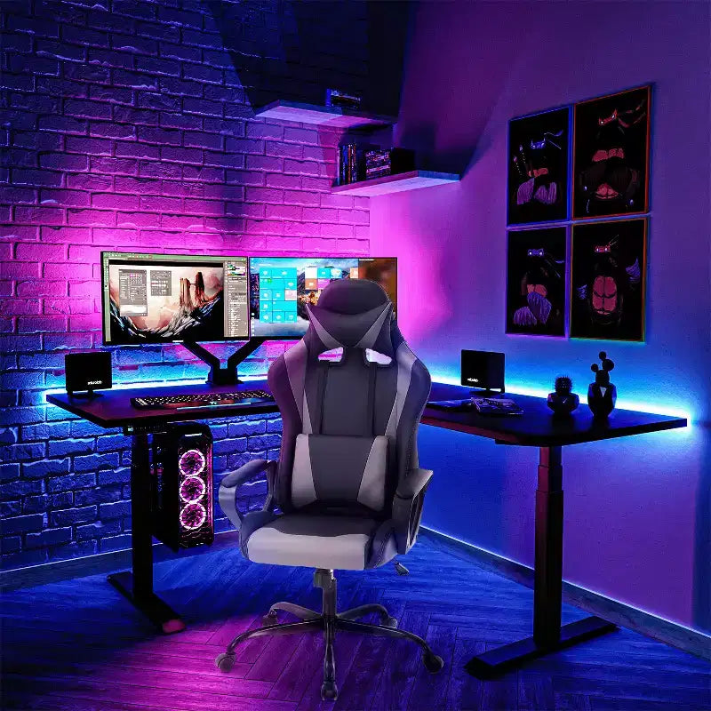 Sedia da Ufficio Sedia da Gaming Sedia da Scrivania Sedia Direzionale con Supporto Lombare Sgabello Regolabile Sedia da Computer Girevole con Ruote
