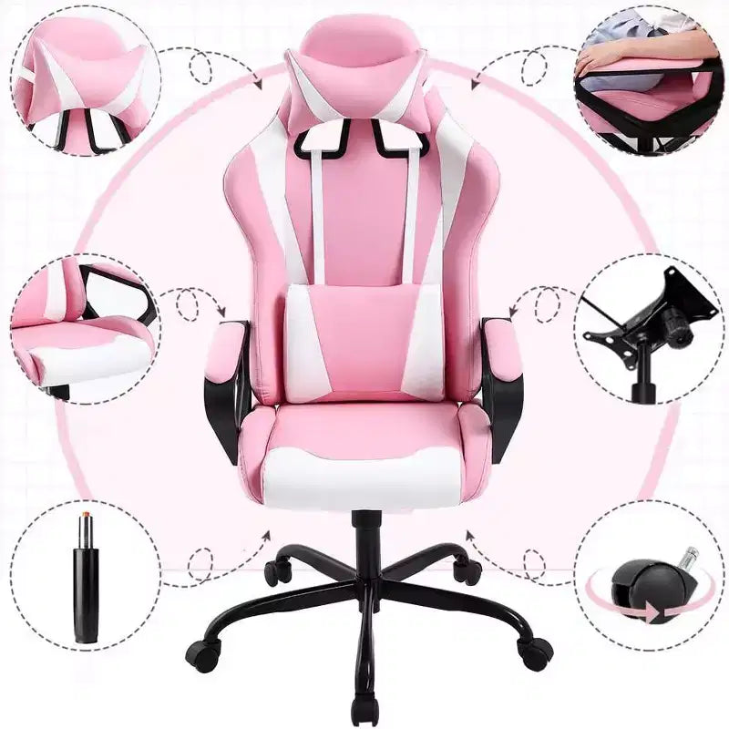 Sedia da Ufficio Sedia da Gaming Sedia da Scrivania Sedia Direzionale con Supporto Lombare Sgabello Regolabile Sedia da Computer Girevole con Ruote