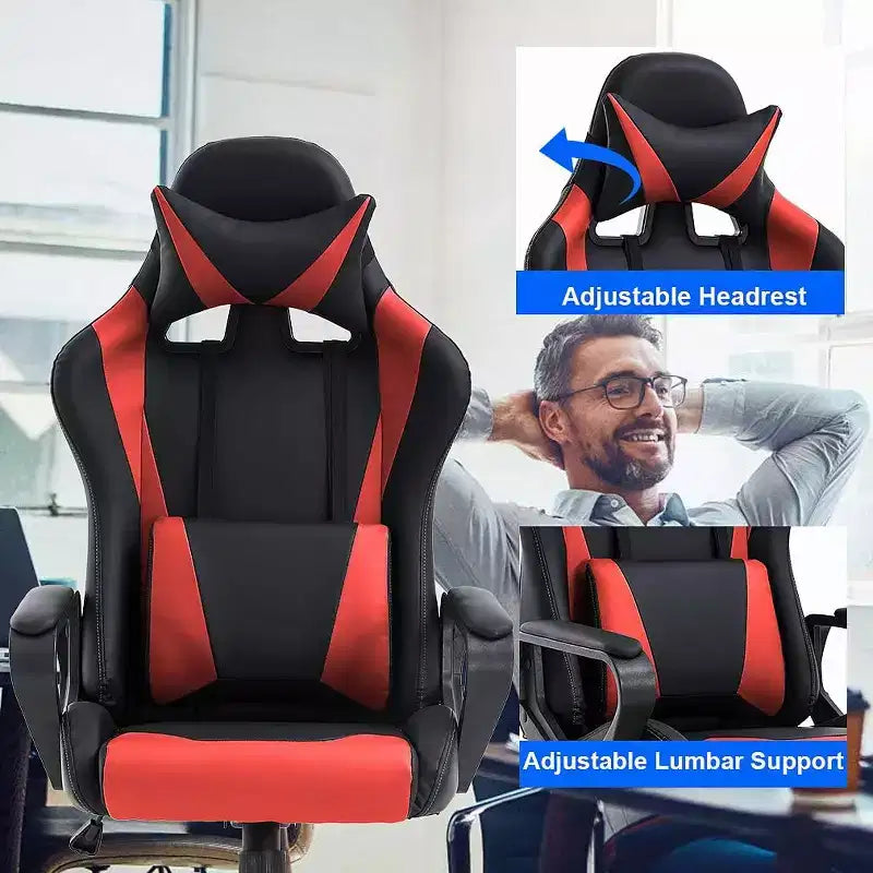 Sedia da Ufficio Sedia da Gaming Sedia da Scrivania Sedia Direzionale con Supporto Lombare Sgabello Regolabile Sedia da Computer Girevole con Ruote