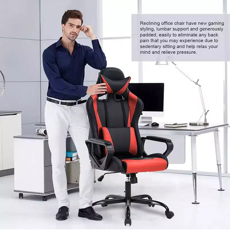 Sedia da Ufficio Sedia da Gaming Sedia da Scrivania Sedia Direzionale con Supporto Lombare Sgabello Regolabile Sedia da Computer Girevole con Ruote