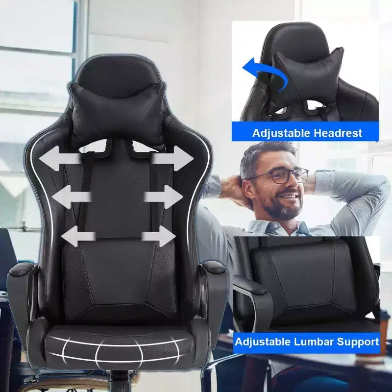 Sedia da Ufficio Sedia da Gaming Sedia da Scrivania Sedia Direzionale con Supporto Lombare Sgabello Regolabile Sedia da Computer Girevole con Ruote