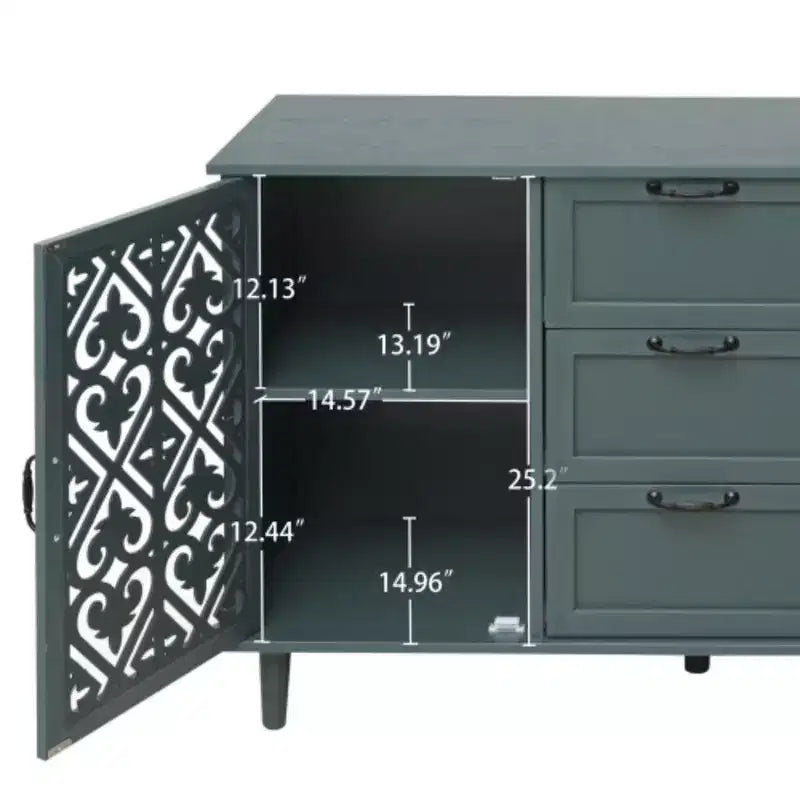 Mobiletto a 3 Cassetti, Mobile Dispensa da Cucina da 47.24 con 2 Ante, Mobile Credenza Buffet, Tavolo Console per Soggiorno, Camera da Leto, Cucina, Ingresso