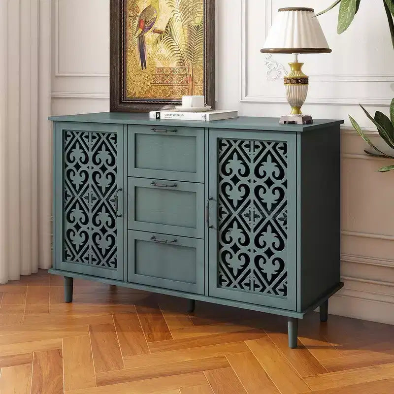 Mobiletto a 3 Cassetti, Mobile Dispensa da Cucina da 47.24 con 2 Ante, Mobile Credenza Buffet, Tavolo Console per Soggiorno, Camera da Leto, Cucina, Ingresso