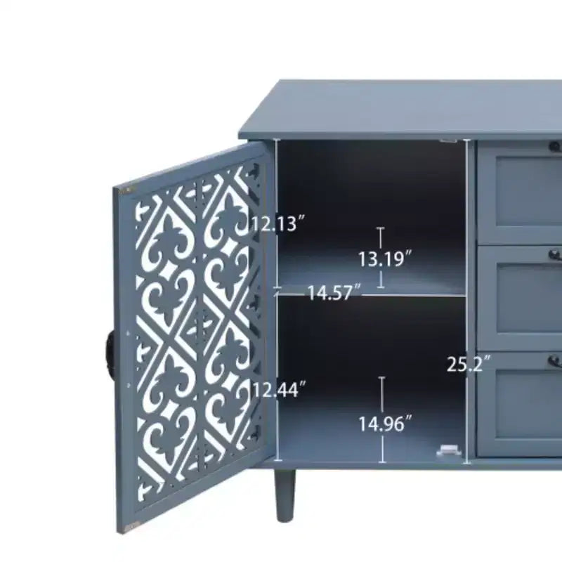 Mobiletto a 3 Cassetti, Mobile Dispensa da Cucina da 47.24 con 2 Ante, Mobile Credenza Buffet, Tavolo Console per Soggiorno, Camera da Leto, Cucina, Ingresso