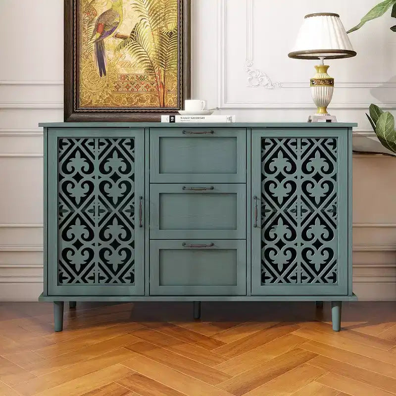 Mobiletto a 3 Cassetti, Mobile Dispensa da Cucina da 47.24 con 2 Ante, Mobile Credenza Buffet, Tavolo Console per Soggiorno, Camera da Leto, Cucina, Ingresso